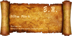 Bőhm Márk névjegykártya