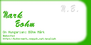 mark bohm business card